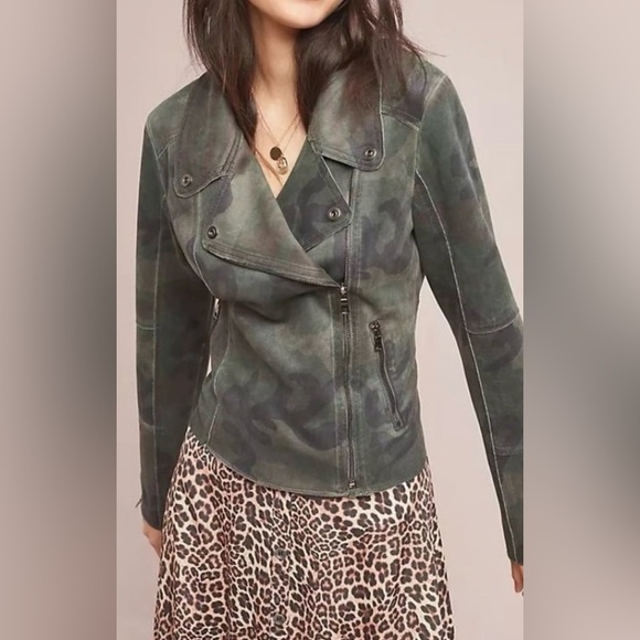 Anthropologie Marrakech Green Camouflage motto Utility Jacket. Medium - Picture 2 of 5